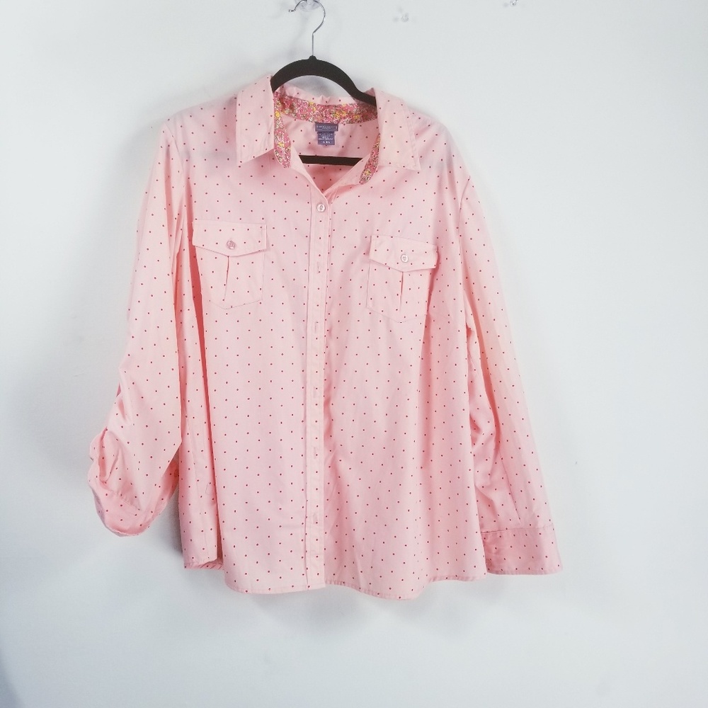 Laura Scott longsleeve button down top 16W/18W